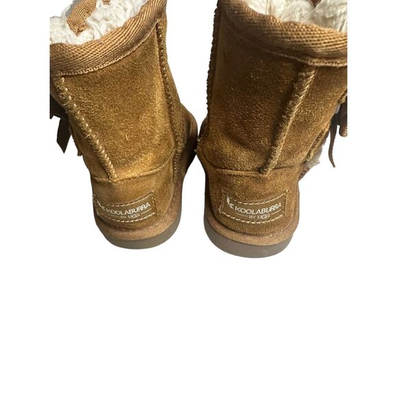 Koolaburra by UGG Girls' Child Victoria Short Fashion Boot Chestnut Brown Size 5 - Picture 4 of 9